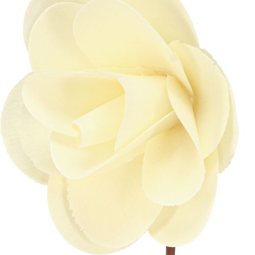 Prodotto Rose decorative rose artificiali color crema in legno Ø7cm 12 pz