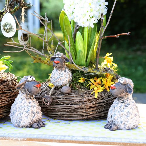 Prodotto Figure pasquali decorative in ceramica di pecora marrone H13,5 cm 2 pezzi