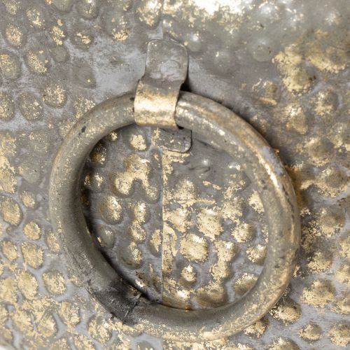 Prodotto Ciotola decorativa, effetto anticato, fioriera in metallo, dorata, Ø37/31cm, set da 2