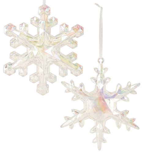 Prodotto Fiocchi di neve decorativi, decorazione invernale, iridescenti, Ø14–15cm, 2 pezzi