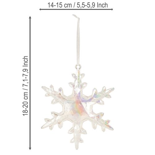 Prodotto Fiocchi di neve decorativi, decorazione invernale, iridescenti, Ø14–15cm, 2 pezzi