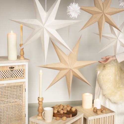 Floristik24 Stella decorativa per illuminazione in carta juta naturale Ø75cm