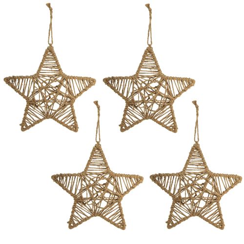 Prodotto Stella decorativa per stella da appendere in iuta naturale 28 cm 4 pz
