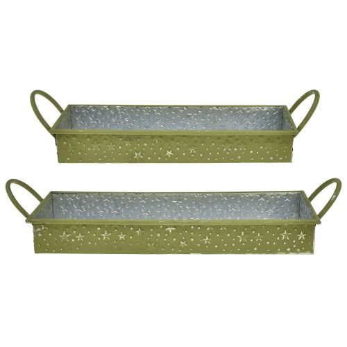 Prodotto Vassoio decorativo Stelle natalizie verdi 49 cm/43 cm set da 2