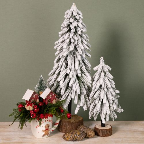 Prodotto Base decorativa per albero di Natale innevato con corteccia Ø20cm H50cm