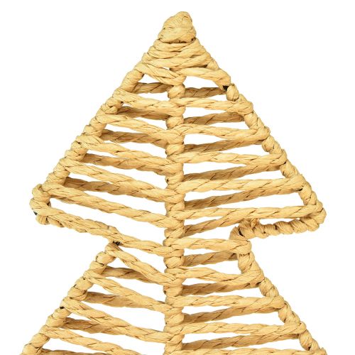 Prodotto Albero di Natale decorativo in metallo rafia nero naturale 21x11,5x45cm