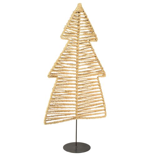 Floristik24 Albero di Natale decorativo in rafia di metallo naturale nero 30×11,5×60 cm
