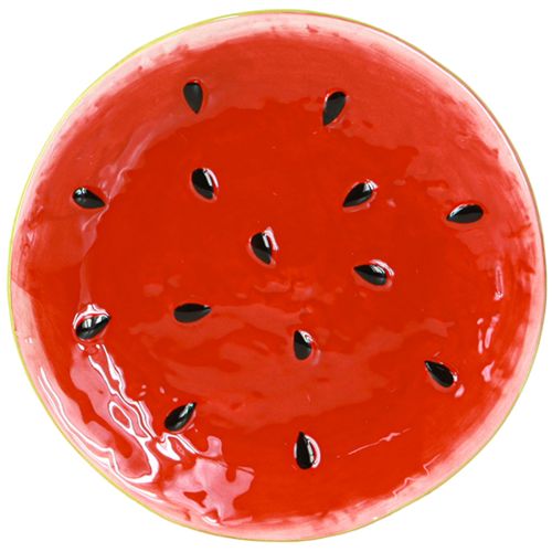 Floristik24 Piatto decorativo in ceramica Piatto in ceramica Anguria Ø16cm 2pz
