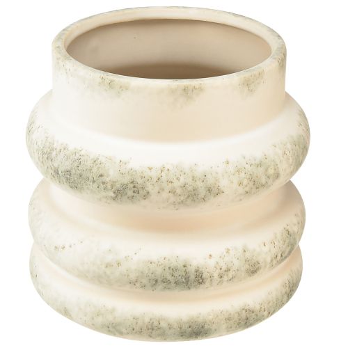 Floristik24 Fioriera decorativa per composizioni secche crema grigio-verde 16×16 cm