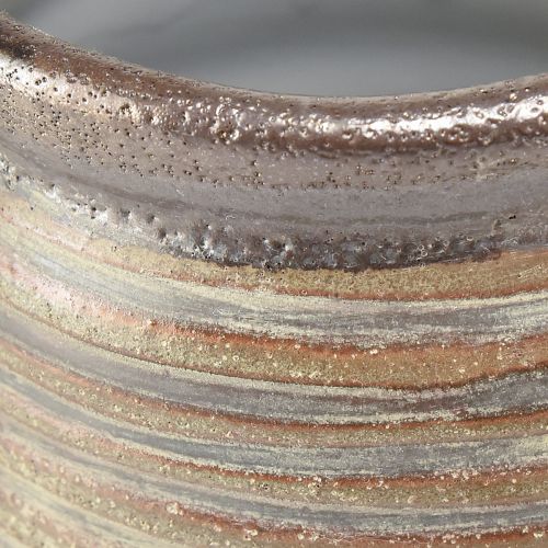 Prodotto Fioriera decorativa ceramica marrone metallizzato grigio 10,5×10 cm 2pz