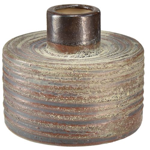 Floristik24 Vaso decorativo vaso in ceramica marrone blu grigio 12x10,5 cm 2 pezzi