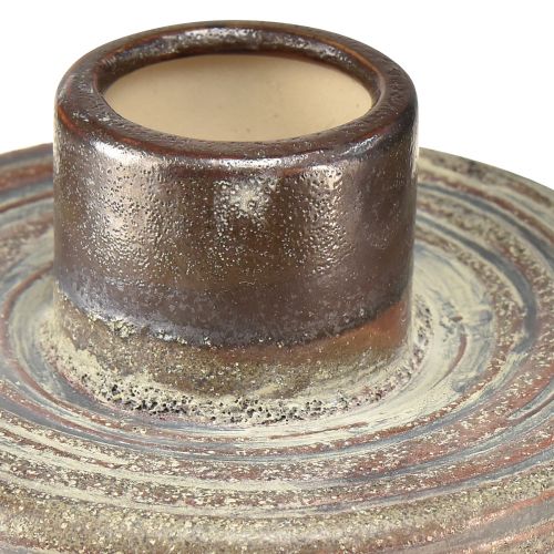 Prodotto Vaso decorativo vaso in ceramica marrone blu grigio 12x10,5 cm 2 pezzi