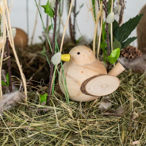 Prodotto Uccelli decorativi uccelli in legno decorazione da tavolo primavera naturale 7 cm 3 pz