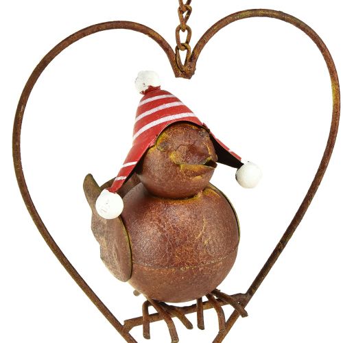 Floristik24 Uccello decorativo in metallo da appendere alla decorazione del giardino ruggine rosso-bianco 15×21 cm 2 pz
