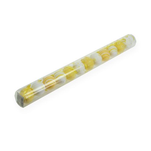 Floristik24 Uova di Pasqua decorative gialle, bianche assortite 6.5cm 12p