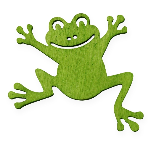 Floristik24 Decorazione a dispersione rana in legno verde 4 cm 72 pz