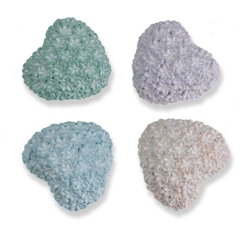 Floristik24 Deco cuore con fiori pastello 6,5cm 4 pezzi