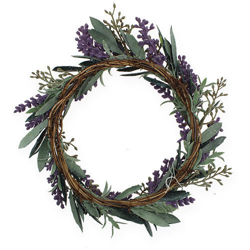 Floristik24 Corona di lavanda verde, viola Ø21cm
