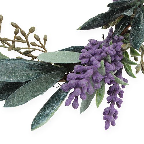 Floristik24 Corona di lavanda verde, viola Ø21cm