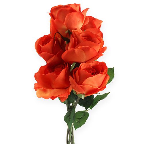 Floristik24 Deco-rose arancione 32cm 6 pezzi