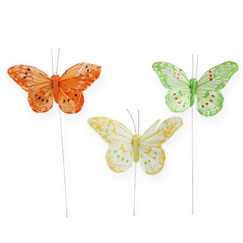 Floristik24 Farfalle decorative sul filo 10 cm 12 pezzi