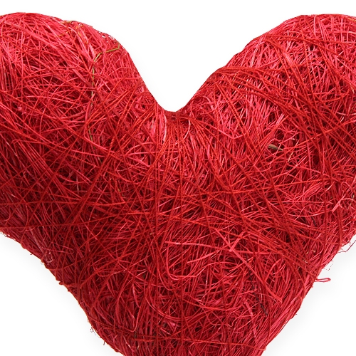 Floristik24 Cuore di sisal fiore rosso 10 cm 12 pezzi