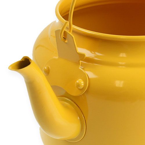 Floristik24 Teiera Ø15cm H19cm giallo tuorlo