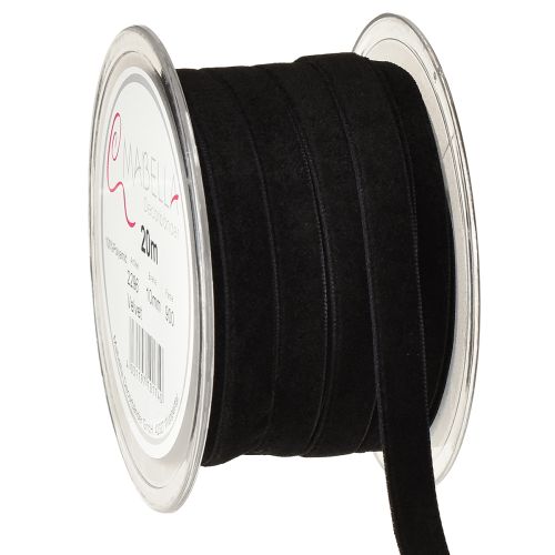 Nastri decorativi Velluto Nero 10mm 20m