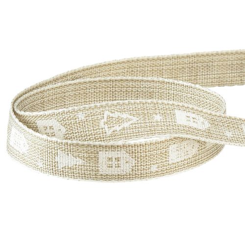 Prodotto Nastro decorativo per casette natalizie e abeti beige, bianco 15mm 20m