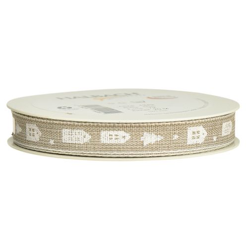 Prodotto Nastro decorativo per casette natalizie e abeti beige, bianco 15mm 20m