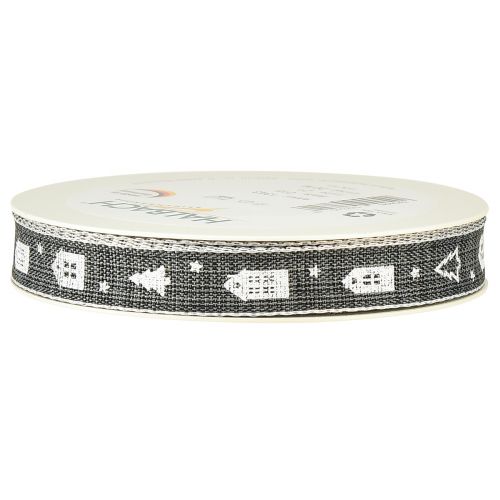 Prodotto Nastro decorativo per casette e alberi di Natale bianco antracite 15mm 20m