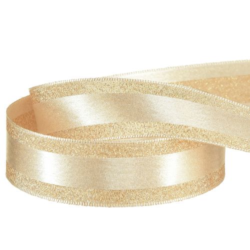 Prodotto Nastro decorativo oro con glitter e strisce regalo nastro 25 mm 20 m