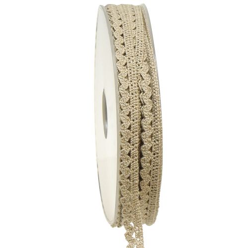 Prodotto Nastro decorativo Nastro decorativo in pizzo all&#39;uncinetto beige L9mm L20m