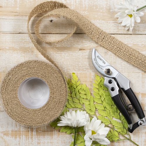 Prodotto Nastro decorativo in juta, naturale, 25 mm; nastro in juta; nastro regalo rustico, 10 m