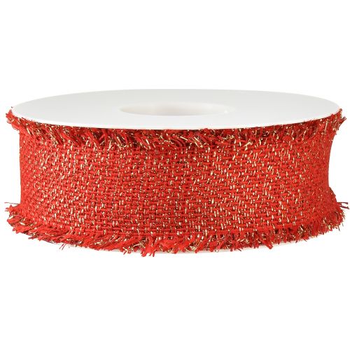 Prodotto Nastro decorativo nastro per gioielli con frange in oro rosso L40mm L15m