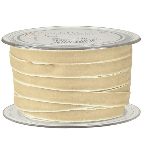 Prodotto Nastro decorativo in velluto, nastro regalo, velluto beige 10 mm 20 m