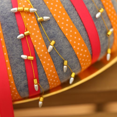 Prodotto Nastro decorativo lucine natalizie oro argento L12mm L5m