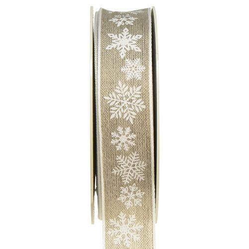 Prodotto Nastro decorativo Fiocco di neve natalizio grigio bianco L25mm L20m