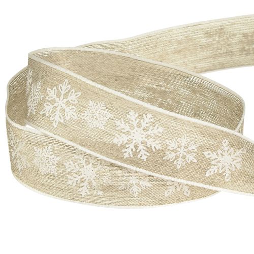 Prodotto Nastro decorativo Fiocco di neve natalizio grigio bianco L25mm L20m