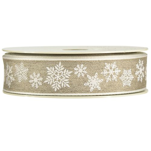 Prodotto Nastro decorativo Fiocco di neve natalizio grigio bianco L25mm L20m
