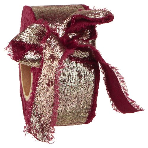 Prodotto Nastro decorativo Nastro decorativo natalizio Bordeaux Oro W40mm L10m