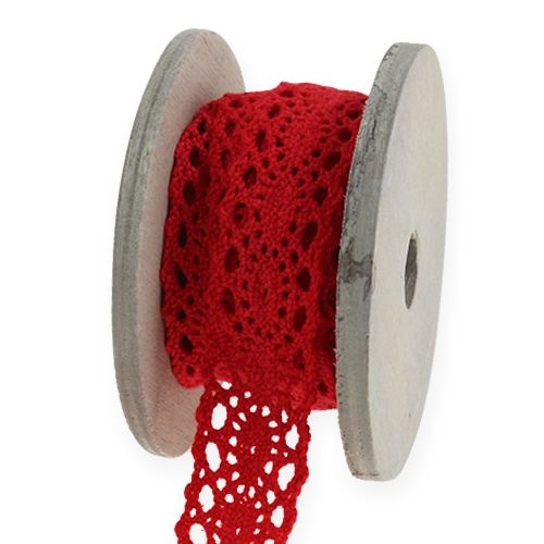 Nastro in pizzo rosso 20mm x 2m 2pz
