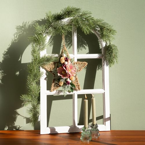 Floristik24 Finestra decorativa shabby chic finestra decorativa in legno bianca 40×70cm