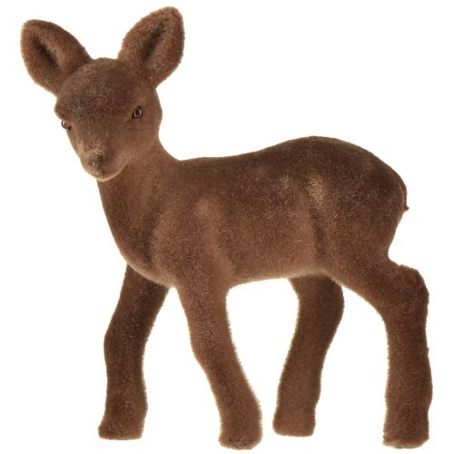 Prodotto Figura decorativa cervo fulvo floccato marrone Figure natalizie 10,5 cm 6 pz