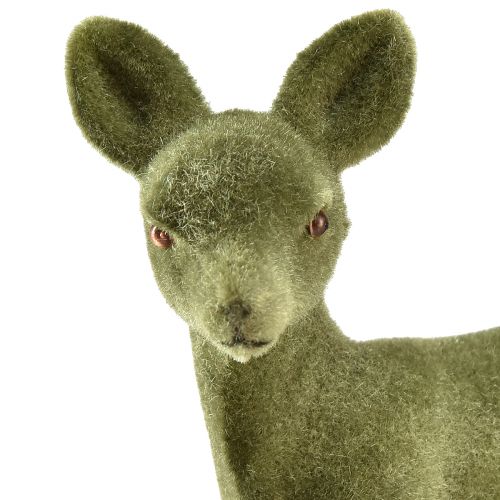 Prodotto Figura decorativa cervo cerbiatto floccato Figure natalizie verdi 10,5 cm 6 pz