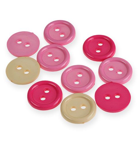 Floristik24 Bottoni decorativi Ø3,5cm 3 colori 46 pz