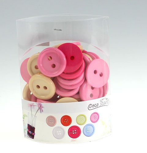 Floristik24 Bottoni decorativi Ø3,5cm 3 colori 46 pz