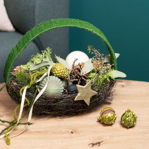 Prodotto Castagne decorative in verde-giallo – 6 cm – decorazione ideale per l&#39;autunno e le vacanze – 6 pz