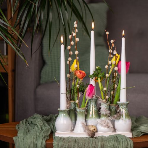 Prodotto Vasi decorativi in ceramica su vassoio, versatile decorazione per la casa, 26 cm