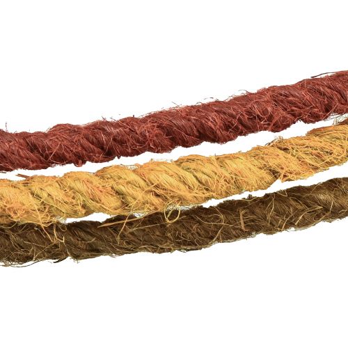 Prodotto Anello decorativo anello colorato con iuta giallo ocra marrone Ø30cm 3pz
